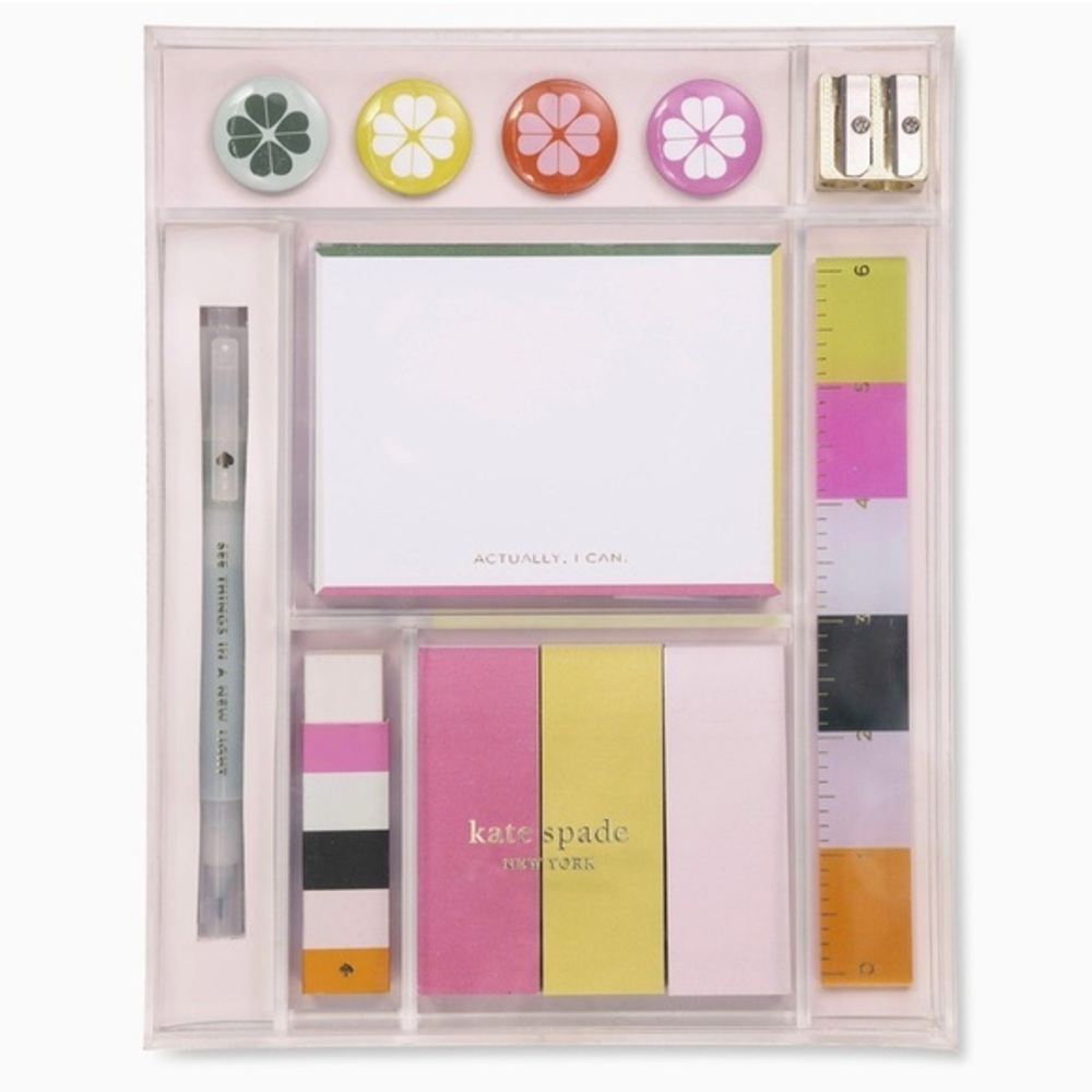 Kate Spade Office and School Supplies Set, Desk Organizer, Actually I Can